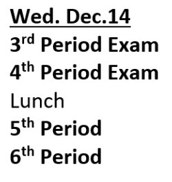 3rd and 4th Period Midterm Schedule 12-14-2022